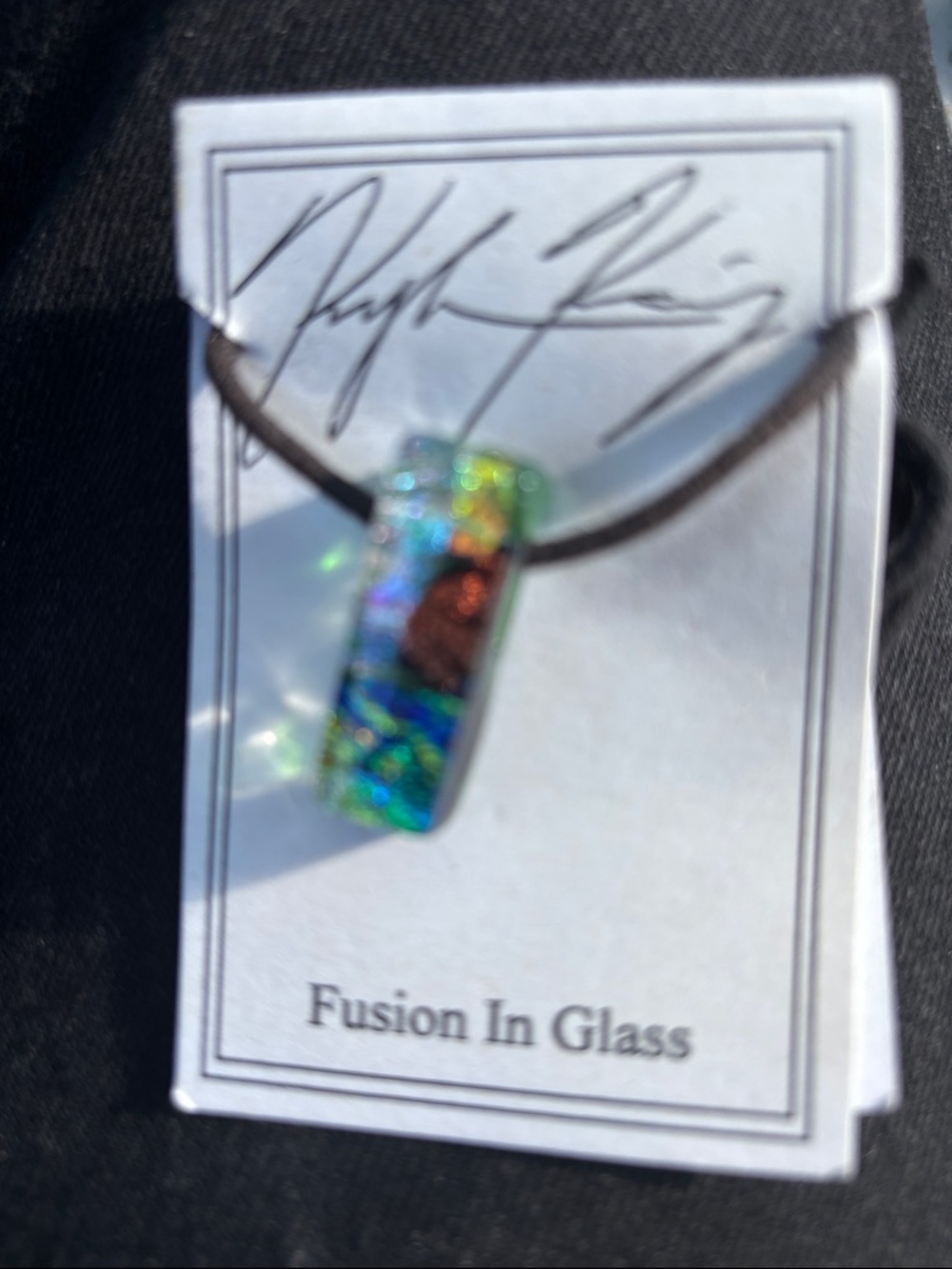 Multicolor Dichroic Pendant Necklace
